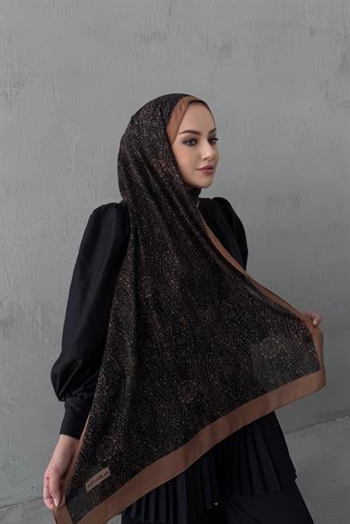 Taba&Siyah Leena Koza %100 Pamuk Şal