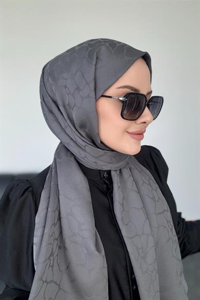 Taş Desen İpeksi Jakar Antrasit