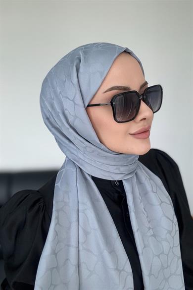 Taş Desen İpeksi Jakar Gümüş Gri