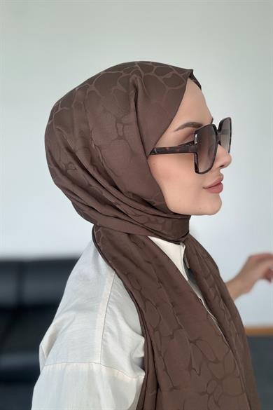 Taş Desen İpeksi Jakar Kahve