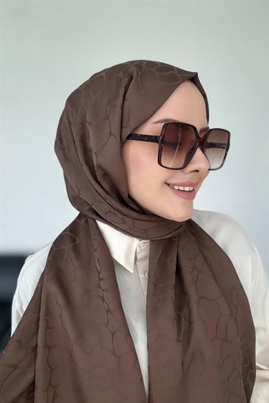 Taş Desen İpeksi Jakar Kahve