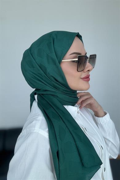 Taş Desen İpeksi Jakar Koyu Zümrüt