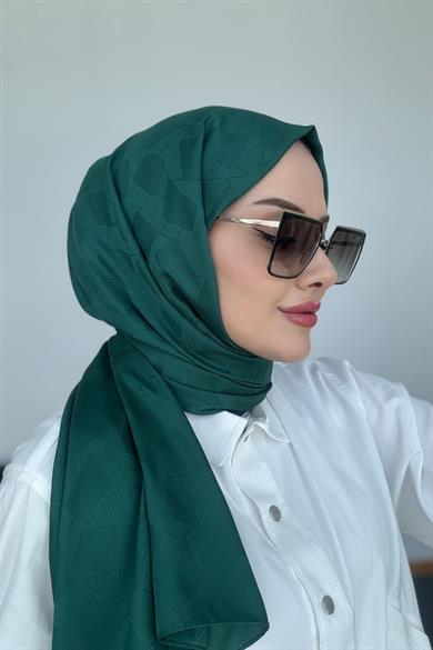 Taş Desen İpeksi Jakar Koyu Zümrüt