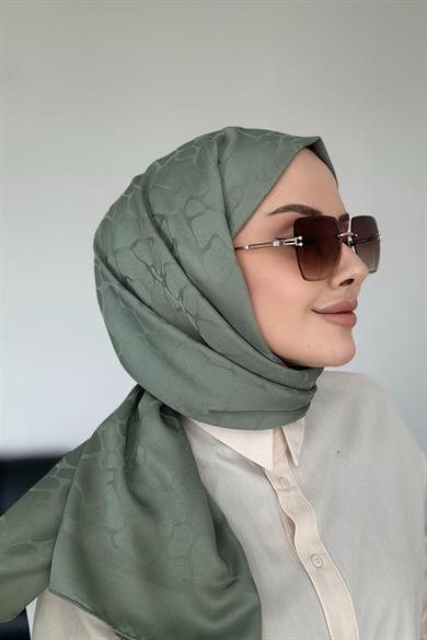 Taş Desen İpeksi Jakar Küf Yeşili