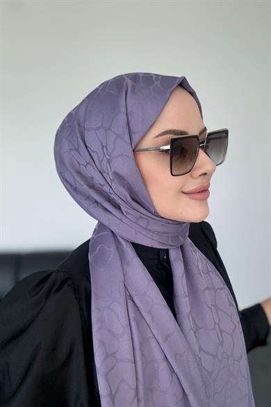 Taş Desen İpeksi Jakar Lila