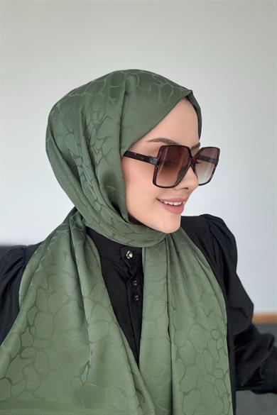 Taş Desen İpeksi Jakar Yeşil