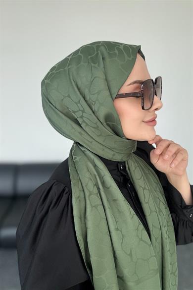 Taş Desen İpeksi Jakar Yeşil