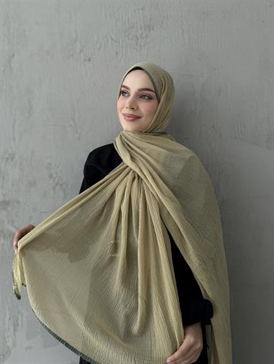 Tereyağı Müslin Biyeli Şal 