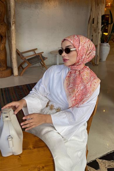 Turuncu Loresa Modal İpek Eşarp