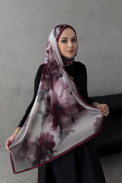 Vişne Roesa Kumlu İpek Şal