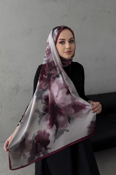 Vişne Roesa Kumlu İpek Şal