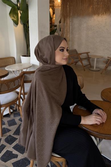 Vizon Gucci Yün İpek Şal 