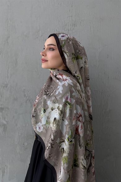 Mink Roselle Indian Silk Shawl