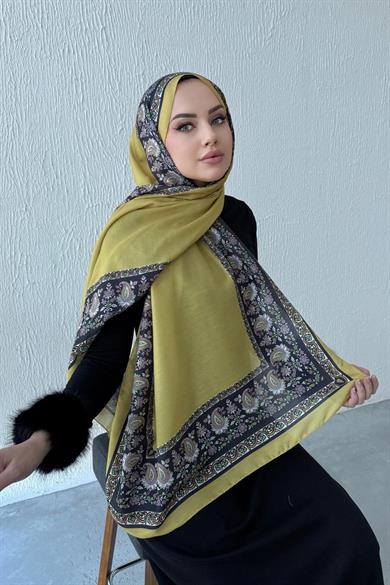 Yağ Yeşili Elmas Etro Soft Şal