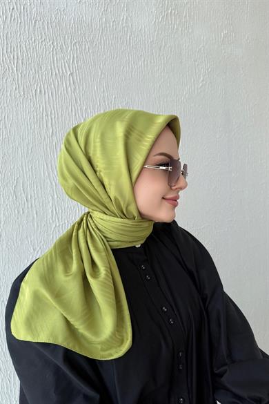 Yağ Yeşili Noya İpeksi Jakar Eşarp