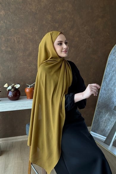 Yağ Yeşili Paris İpeği Şal 