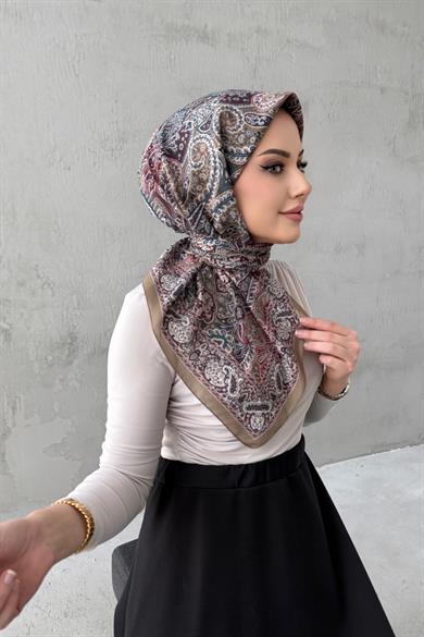 Yağ Yeşili Yaren Bohem Modal İpek Eşarp