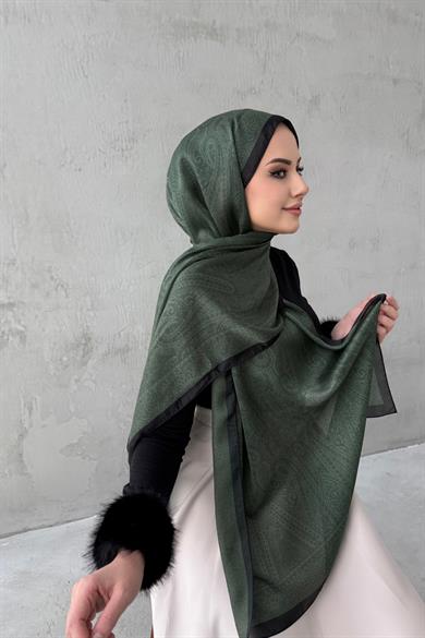 Green Asu Authentic Indian Silk Shawl