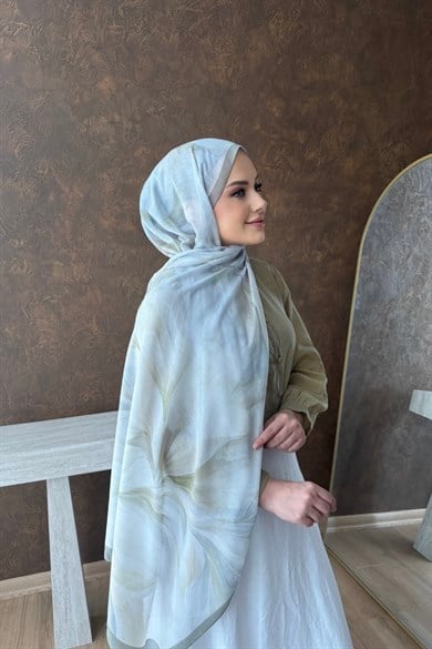 Yeşil  Babil İpeği İthal Şal 