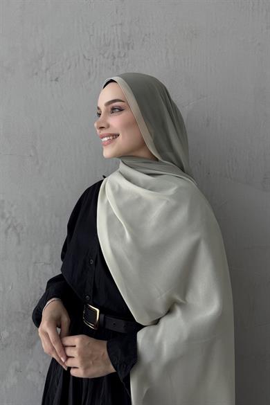 Yeşil Degrade İthal Kumlu İpek Şal