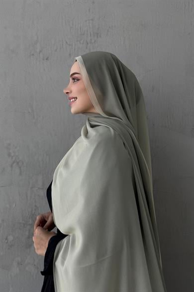 Yeşil Degrade İthal Kumlu İpek Şal