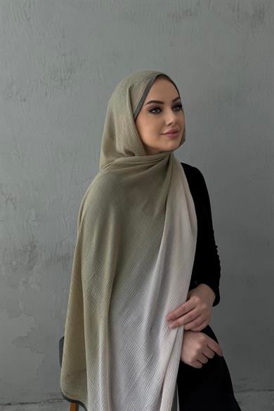 Yeşil Degrade İthal Müslin Şal 