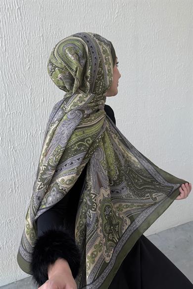 Yeşil & Gri Etro Soft Şal