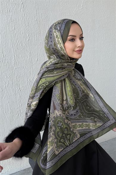 Yeşil & Gri Etro Soft Şal