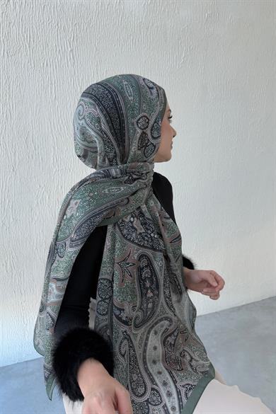 Green Pansies Authentic Indian Silk Shawl