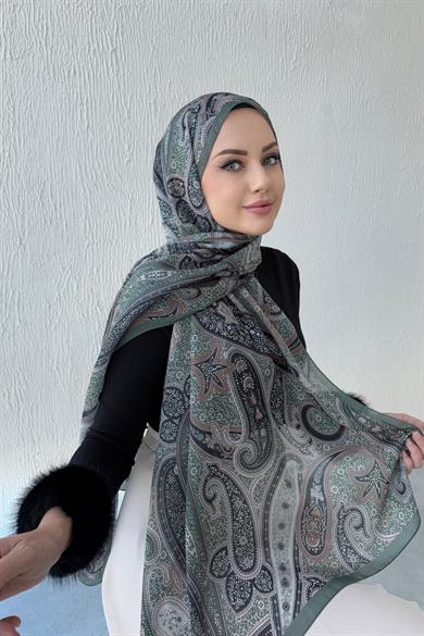 Green Pansies Authentic Indian Silk Shawl