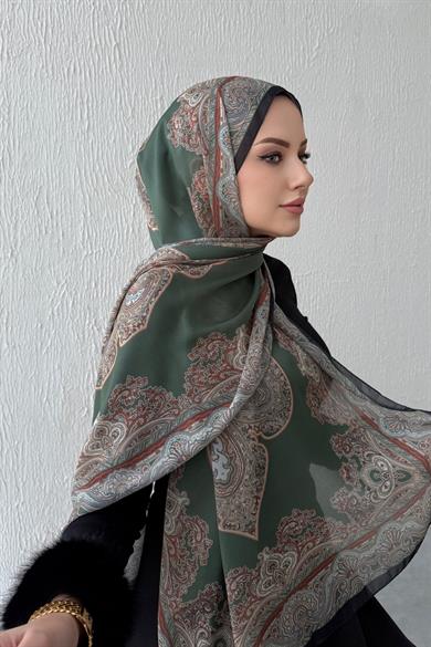 Green Hüma Authentic Indian Silk Shawl