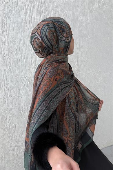 Green & Brick Etro Authentic Indian Silk Shawl