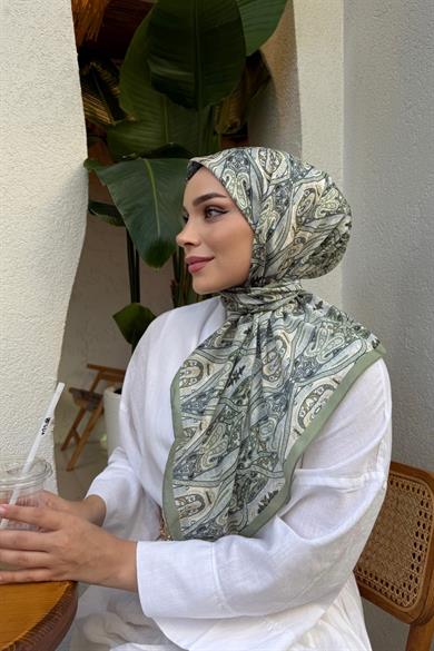 Yeşil Loresa Modal İpek Eşarp