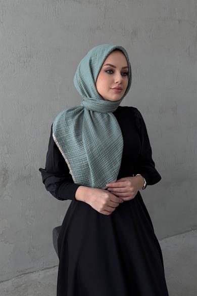 Yeşil Müslin Eşarp 