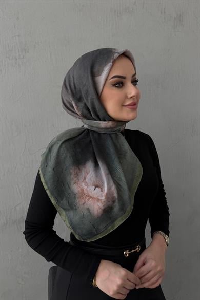 Yeşil Narin Modal İpek Eşarp 