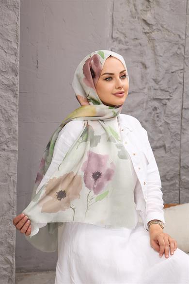 Green Cotton Silk Shawl