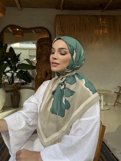 Yeşil Rahven Modal İpek Eşarp