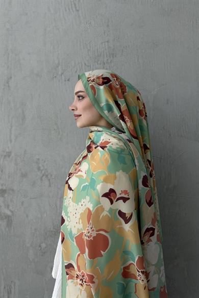 Yeşil Rosa Modal İpek Şal