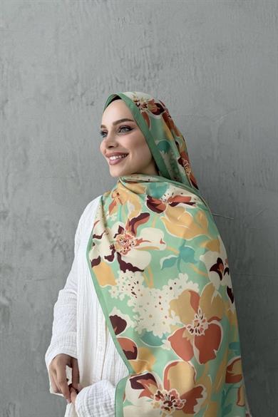 Yeşil Rosa Modal İpek Şal