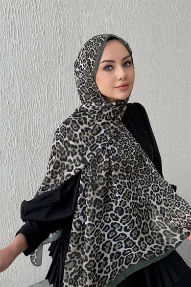 Yeşil & Yeşil Leopar Modal Şal
