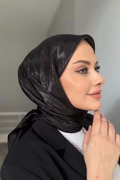 YLS Desen Jakar Eşarp Siyah