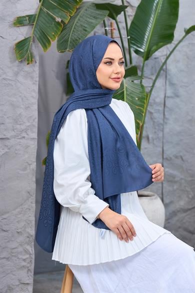 YLS desen jakarli sal kot mavi