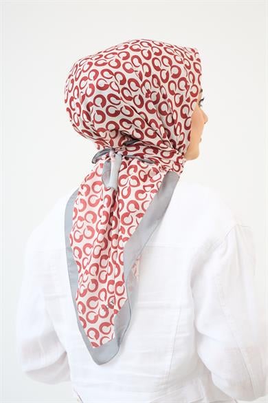 Zarif Desen Dijital Soft Eşarp Bordo