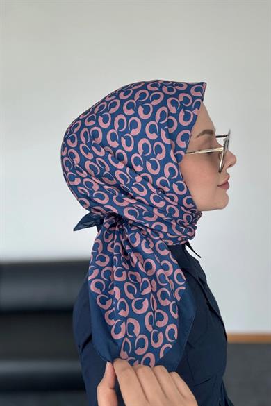 Zarif Desen Dijital Soft Eşarp Gül Kurusu