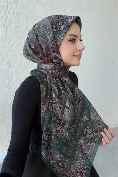 Zümrüt Bohem Modal İpek Şaleşarp