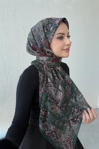 Zümrüt Bohem Modal İpek Şaleşarp