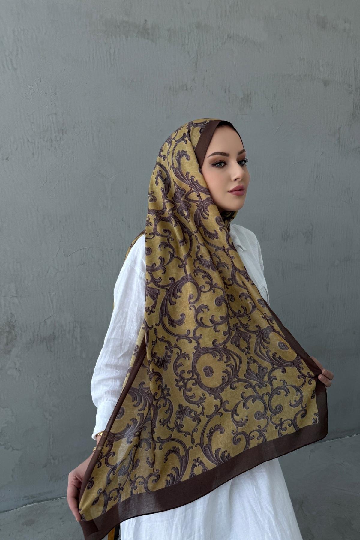 Açık Kahverengi İtalyan Varak Koza %100 Pamuk Şal