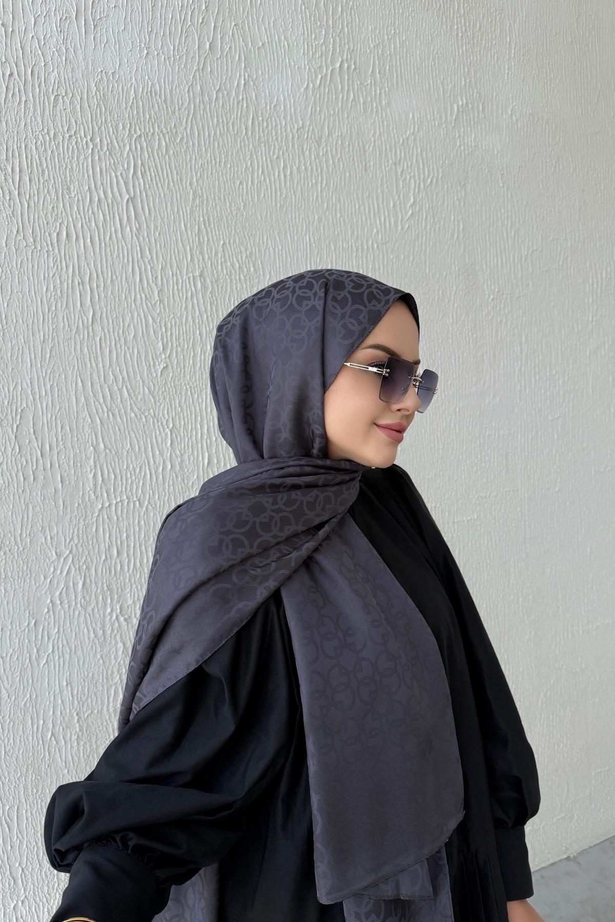 Antrasit Geometrik Jakar Şal