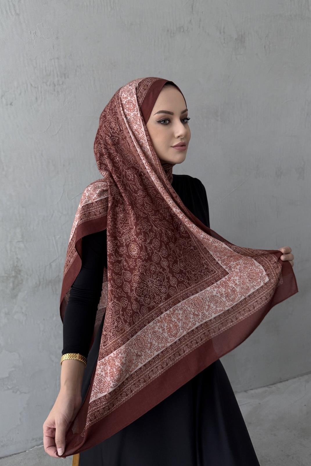 Bordo Maaren Koza %100 Pamuk Şal