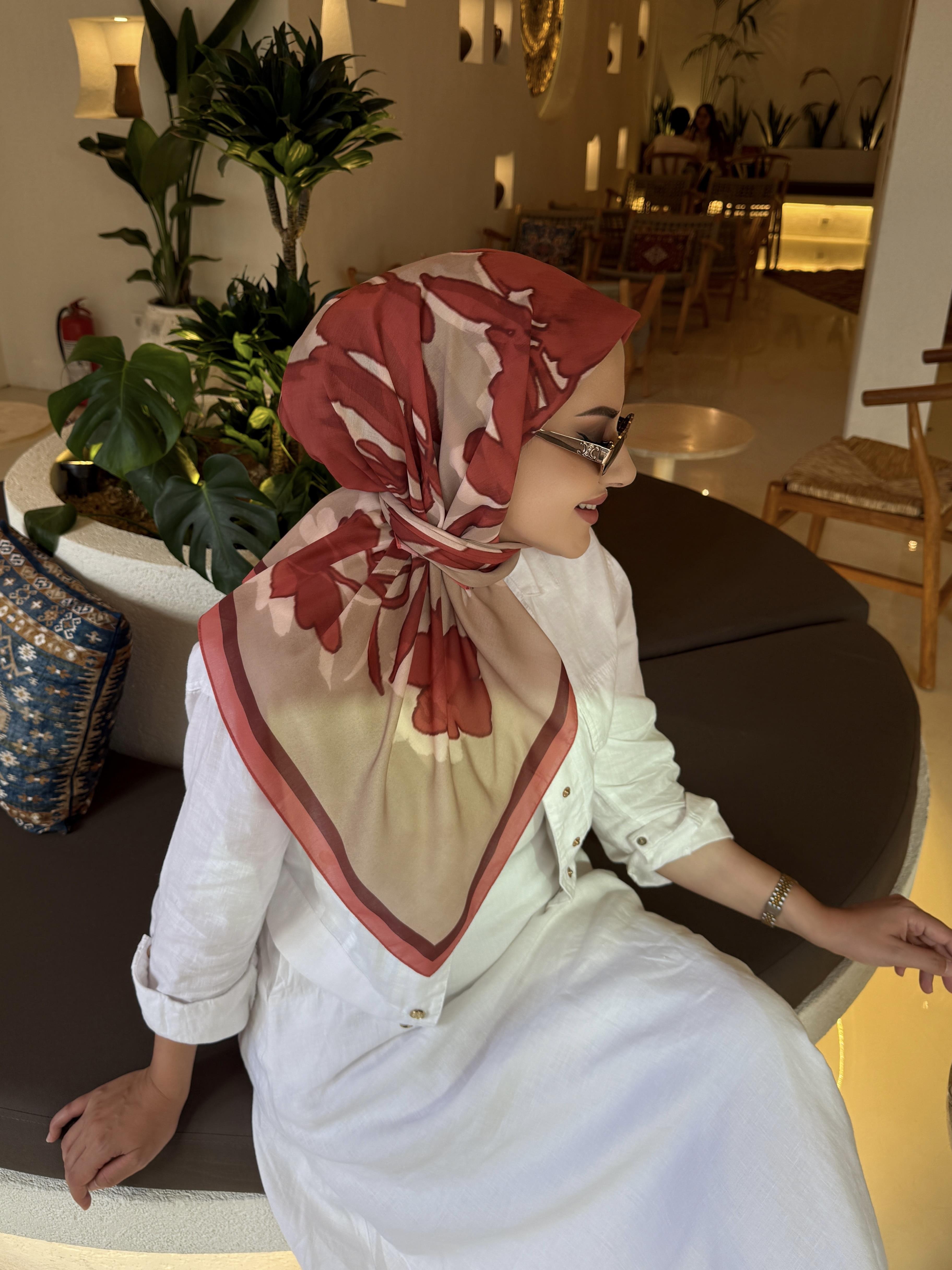 Bordo Rahven Modal İpek Eşarp